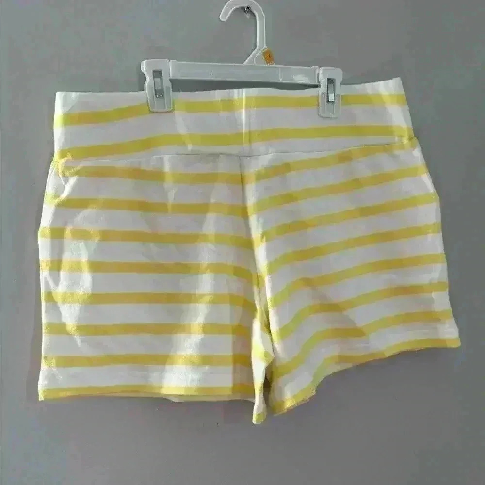Addison Bay Quince Short Breakpoint Yellow White Striped NWT - Picture 6 of 6